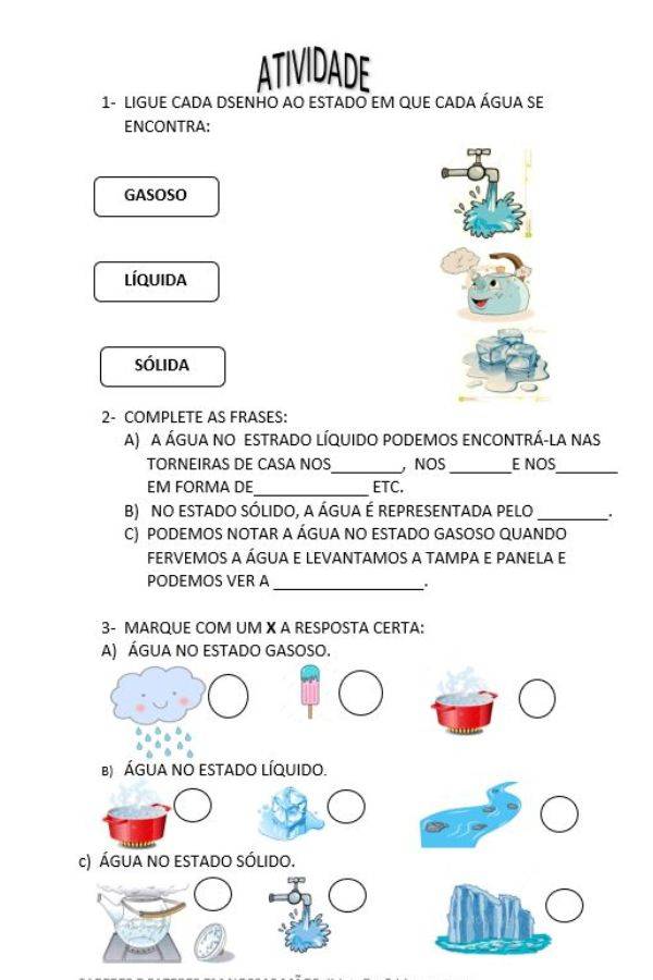 Atividades de ciências sobre a água para o 5º ano