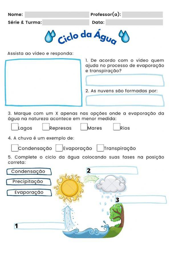 Atividades de ciências sobre a água para o 5º ano
