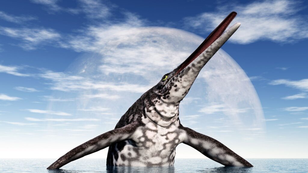 Ilustração 3D de um ictiossauro. (Foto: Getty Images / Canva Pro)