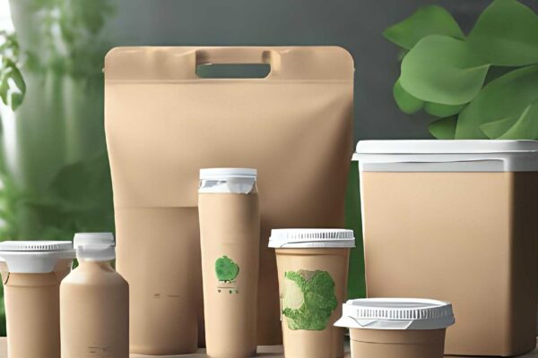 Plásticos naturais feitos de resíduos alimentares (Imagem: Gerada com IA)