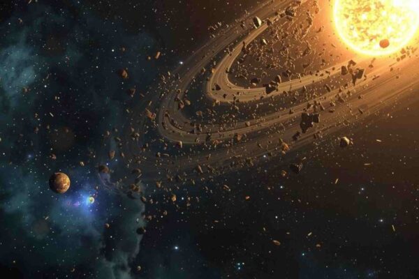 Disco cósmico pode estar criando novas luas em outro sistema (Imagem: Gerada por IA/ Canva Pro)