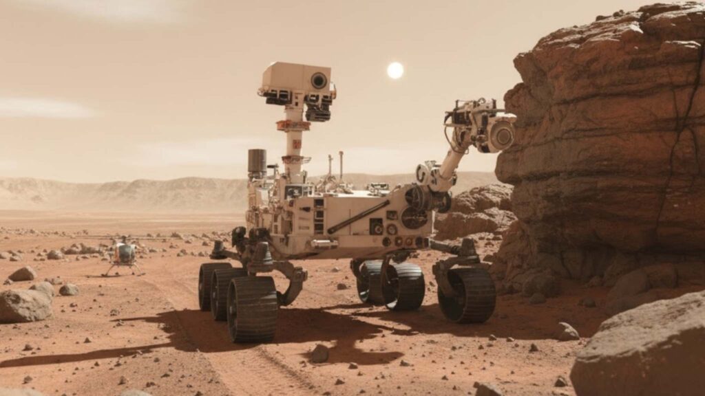 Perseverance traz rochas marcianas que podem mudar nossa visão do planeta (Imagem: Gerada por IA/ Gemini) Perseverance