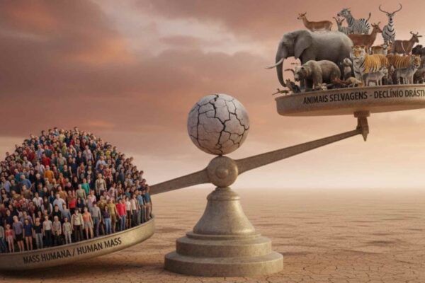 Biomassa de mamíferos selvagens cai enquanto humanos crescem (Imagem: Gerada por IA/ Gemini)