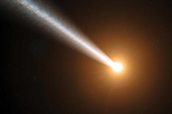 Observações mostram cometa 3I/ATLAS liberando material rumo ao Sol (Imagem: Gerada por IA/ Canva Pro)