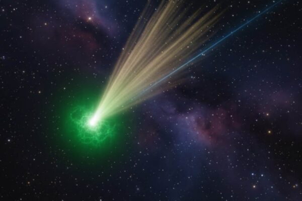 Cometa Lemmon ilumina o céu de Goiás e só volta em 1.300 anos (Imagem: Gerada por IA/ Gemini)