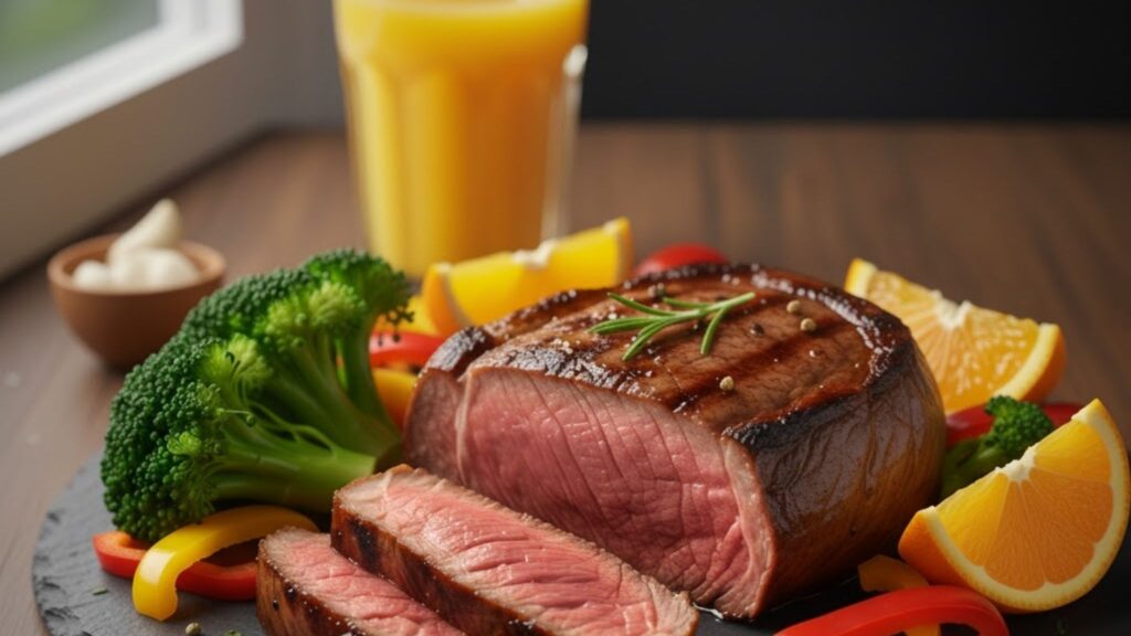 Vitamina C potencializa o ferro dos alimentos vegetais. (Foto: Gerada por IA via Gemini)