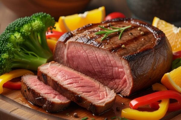 Combinar carne e vegetais aumenta a absorção de ferro. (Foto: Gerada por IA via Gemini)