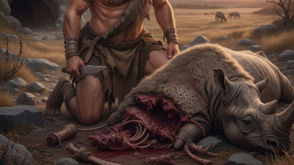 Necrofagia pode ter acelerado o avanço da inteligência humana. (Foto: Imagem gerada por IA via Gemini)