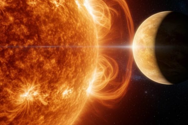 Explosão solar atinge Vênus e revela o poder das tempestades solares (Imagem: Gerada por IA/ Gemini)