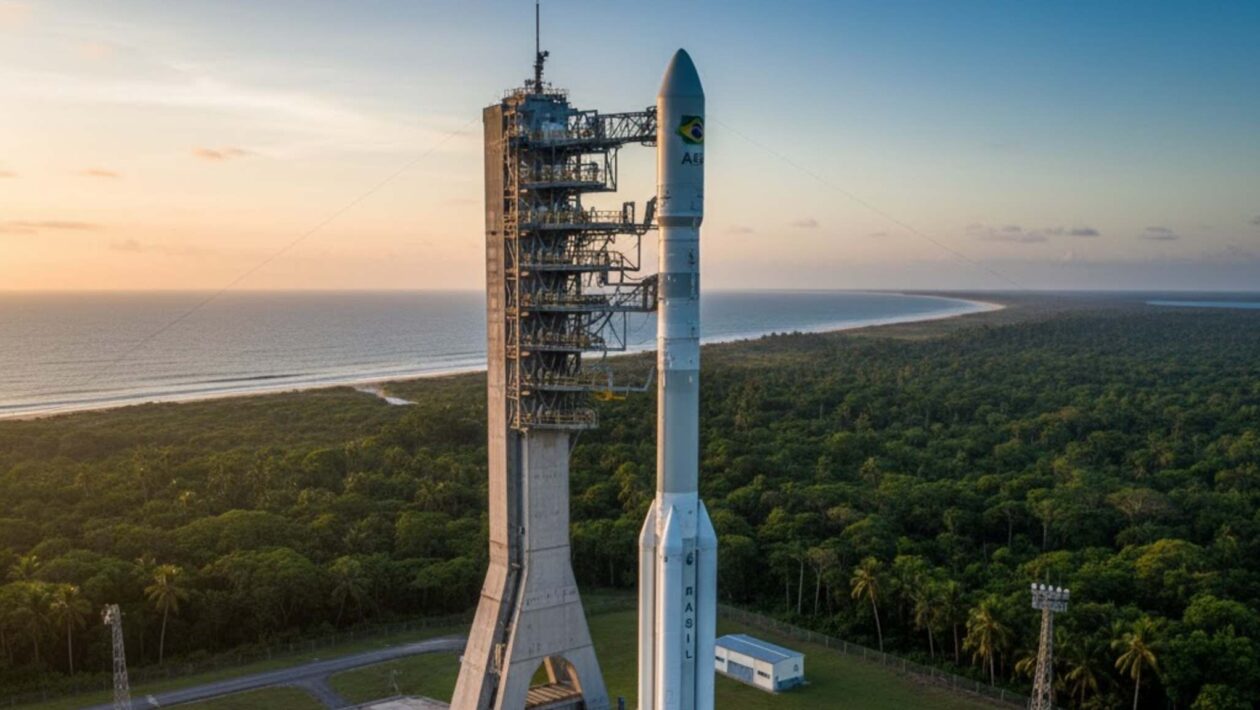 Brasil se prepara para o primeiro lançamento comercial de foguete (Imagem: Gerada por IA/ Gemini)