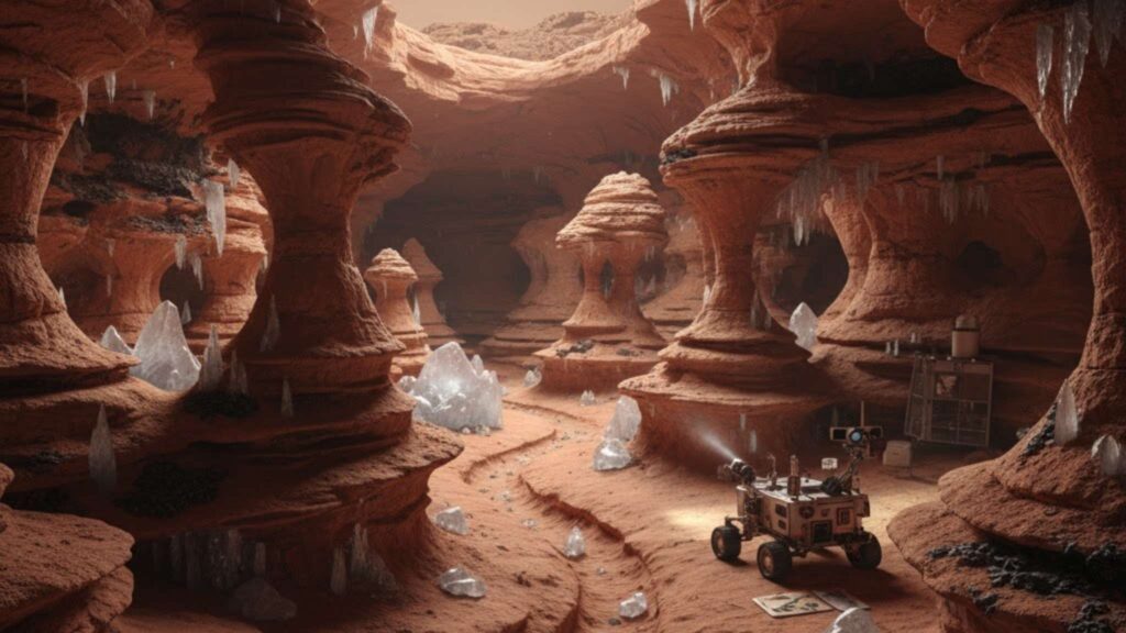 Descobertas em Hebrus Valles revelam segredos geológicos do planeta. (Imagem: Gerada por IA/ Gemini)
