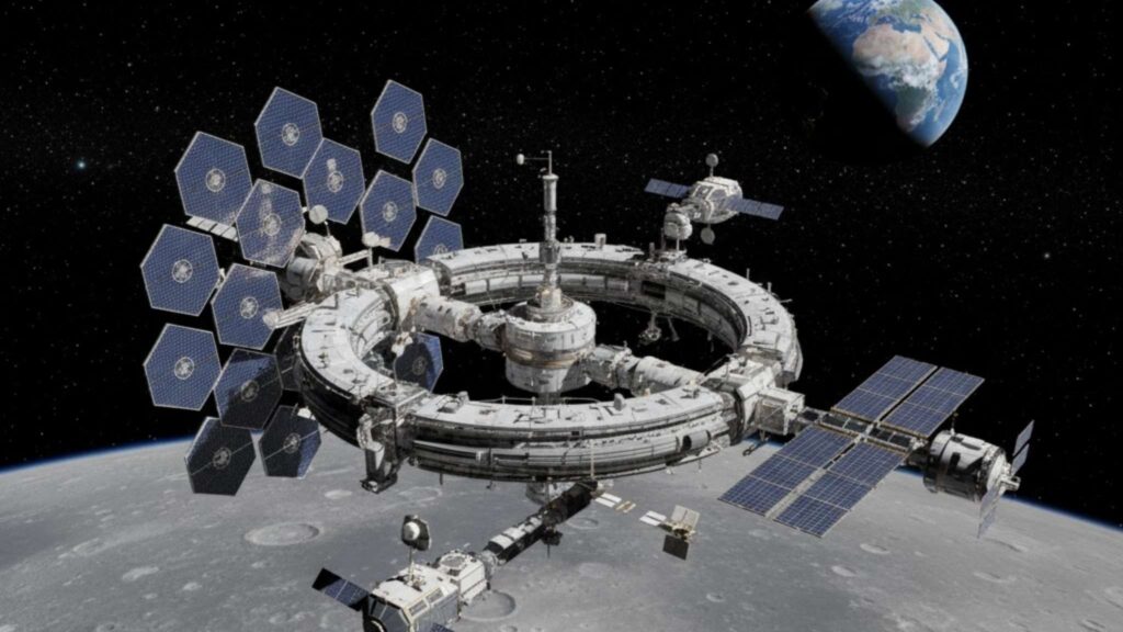 China planeja construir primeira estação orbital lunar para missões futuras (Imagem: Gerada por IA/ Gemini)
