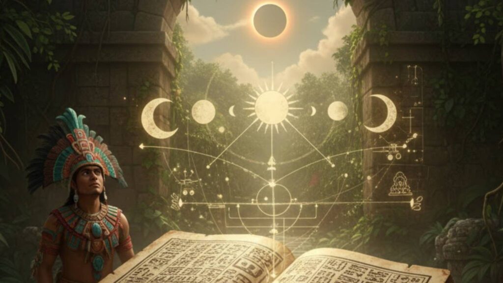 Método ancestral mostra como os maias antecipavam eclipses por séculos (Imagem: Gerada por IA/ Gemini)
