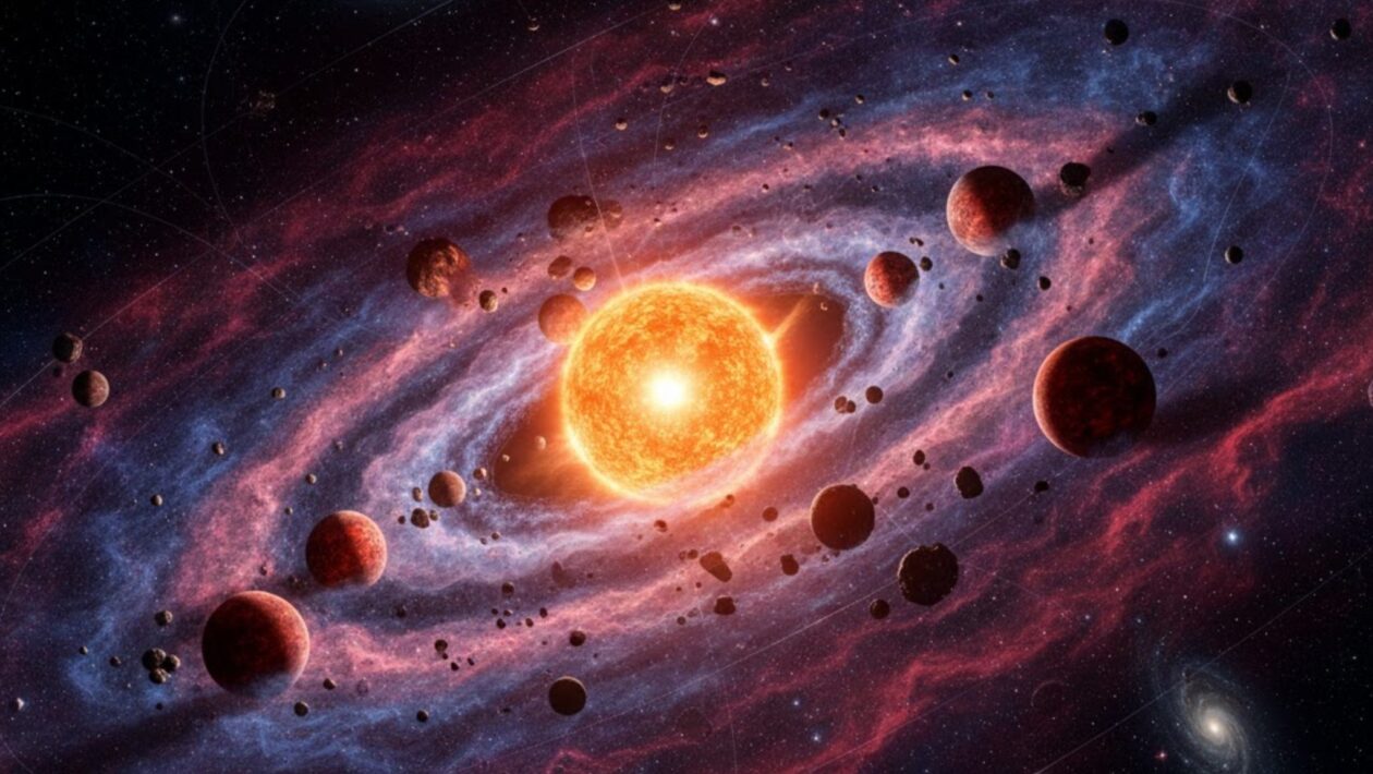 Disco estelar mostra possíveis sinais de mundos em formação (Imagem: Gerada por IA/ Gemini)