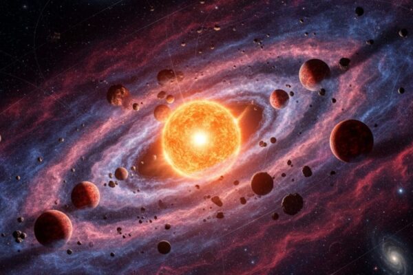 Disco estelar mostra possíveis sinais de mundos em formação (Imagem: Gerada por IA/ Gemini)