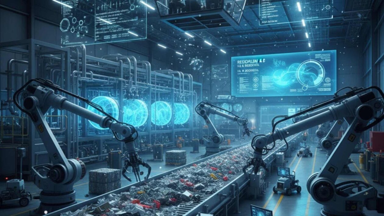 IA torna reciclagem mais rápida e eficiente, impulsionando a economia circular (Imagem: Gerada por IA/ Gemini)