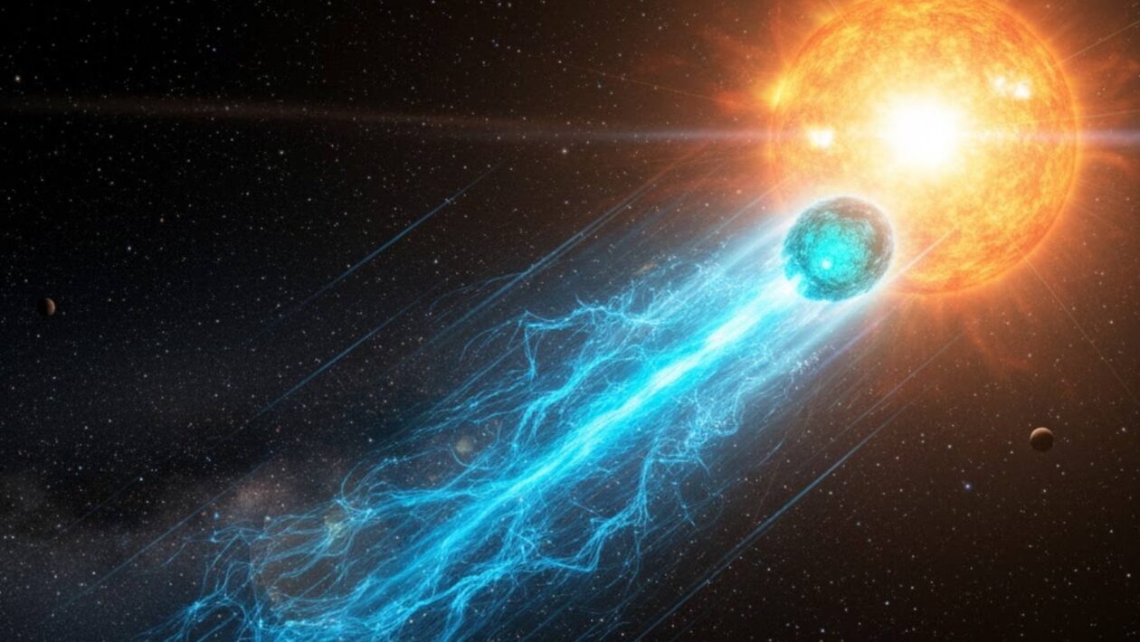 Nova análise explica aceleração extra do cometa 3I/ATLAS sem mistério (Imagem: Gerada por IA/ Gemini)