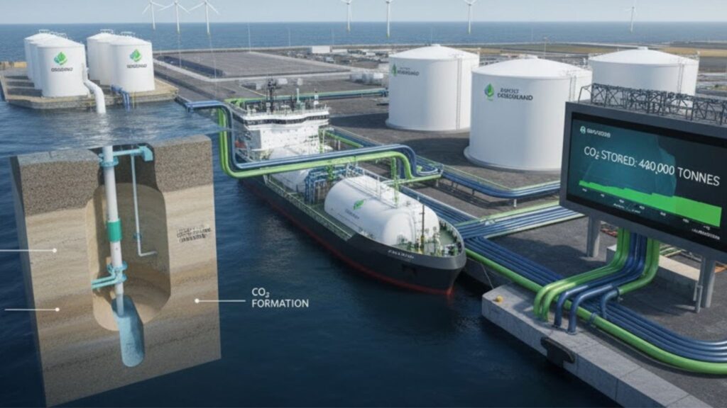 Projeto dinamarquês aposta em rochas profundas para aprisionar carbono (Imagem: Gerada por IA/ Gemini)
