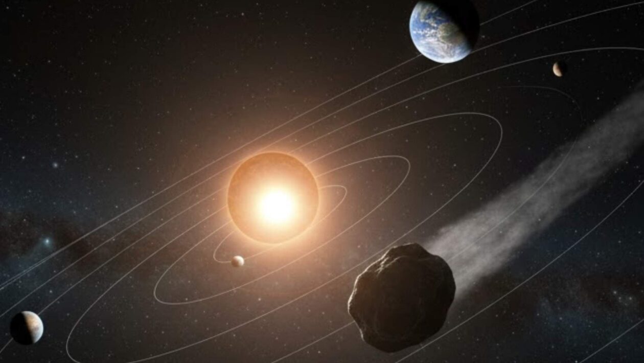 Asteroide raro surge no crepúsculo e acende alerta na defesa planetária (Imagem: Gerada por IA/ Gemini)