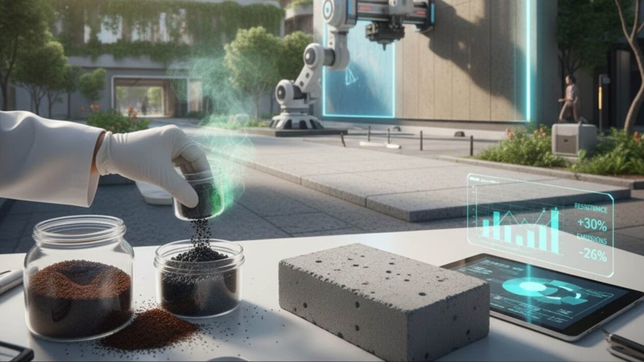 Borra de café vira biochar e fortalece o concreto com menor impacto ambiental (Imagem: Gerada por IA/ Gemini)
