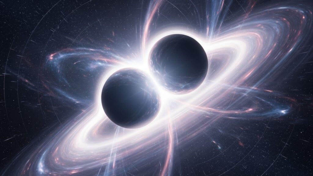 Campos magnéticos explicam colisão rara de buracos negros extremos (Imagem: Gerada por IA/ Gemini)

