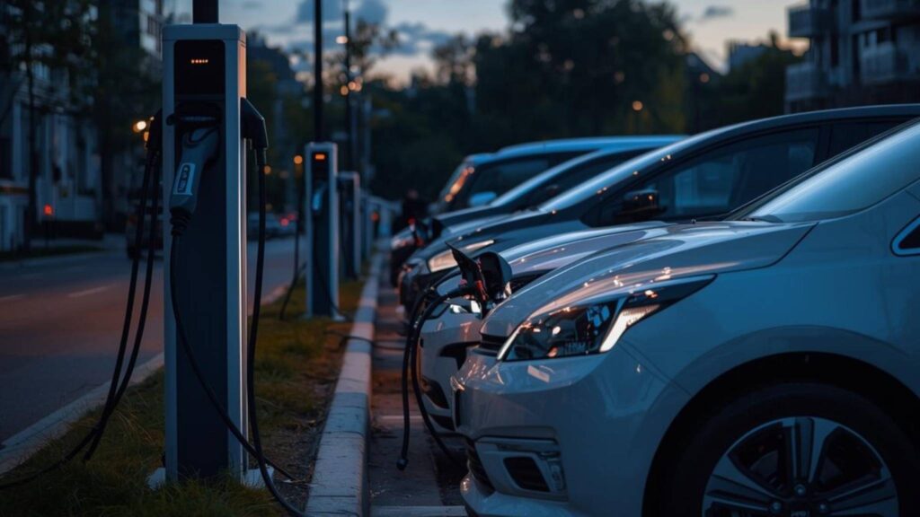 Carregamento urbano de carros elétricos fica mais barato e acessível (Imagem: Gerada por IA/ Canva Pro)
