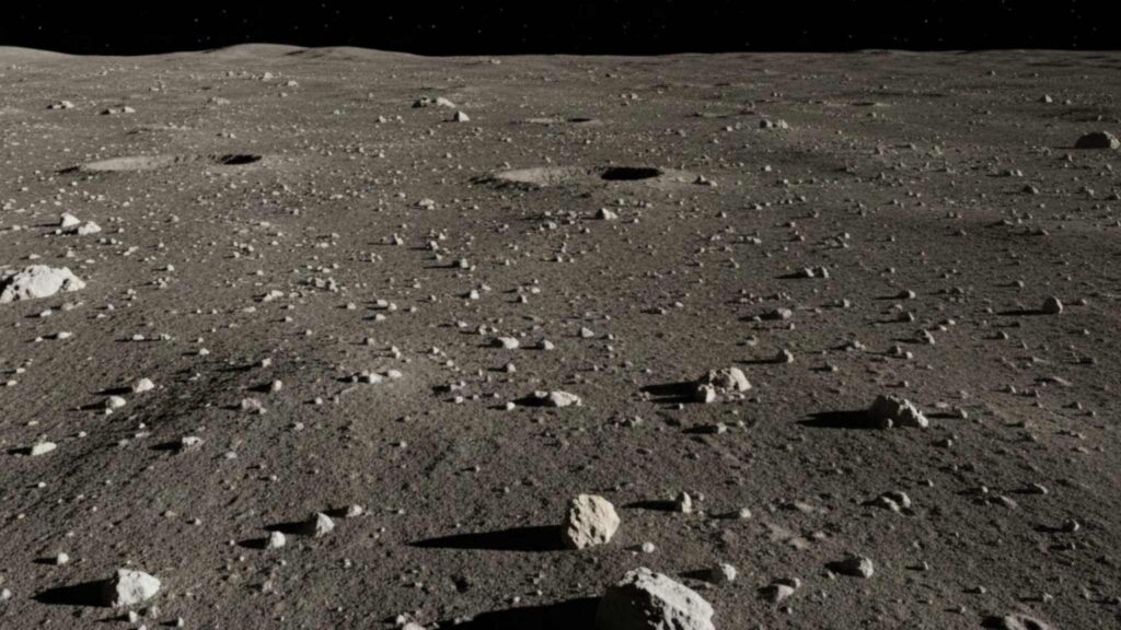 Amostras da Chang’e-6 mostram partículas finas e altamente coesivas (Imagem: Gerada por IA/ Gemini)