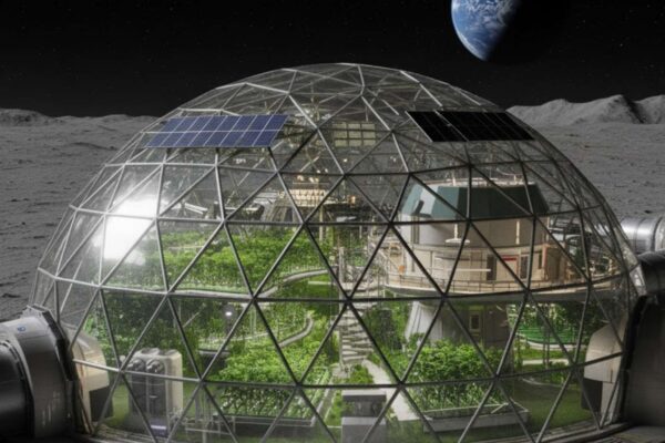 NASA planeja cidades de vidro na Lua com habitats autossuficientes. (Imagem: Gerada por IA/ Gemini)