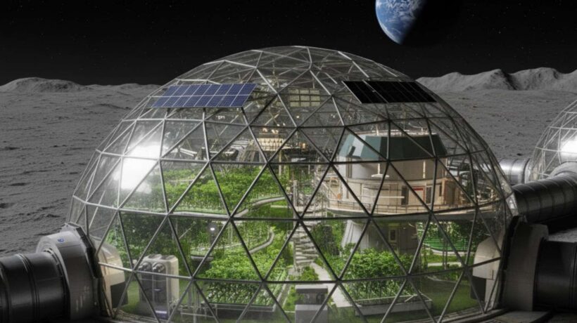 NASA planeja cidades de vidro na Lua com habitats autossuficientes. (Imagem: Gerada por IA/ Gemini)