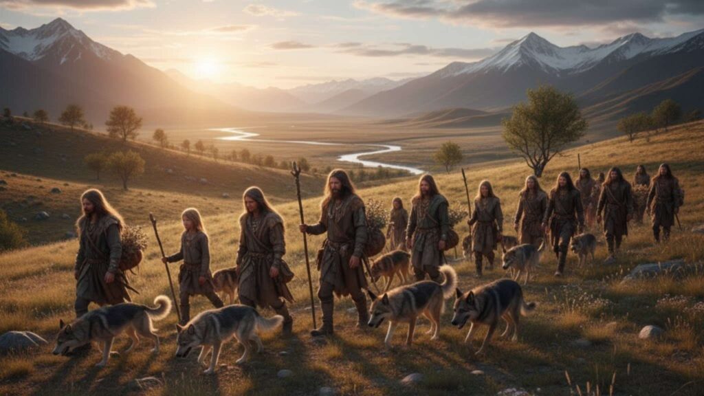 Genomas antigos revelam a parceria milenar entre humanos e cães (Imagem: Gerada por IA/ Gemini)
