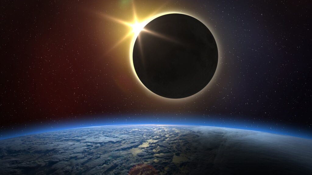 Eclipse solar de 2027 terá duração recorde e será visível em vários países (Imagem: Getty Images/ Canva Pro)
