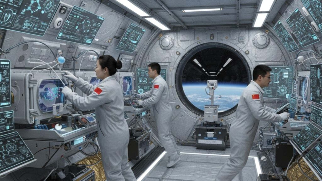 China testa fábrica inflável que promete produção industrial no espaço (Imagem: Gerada por IA/ Gemini)
