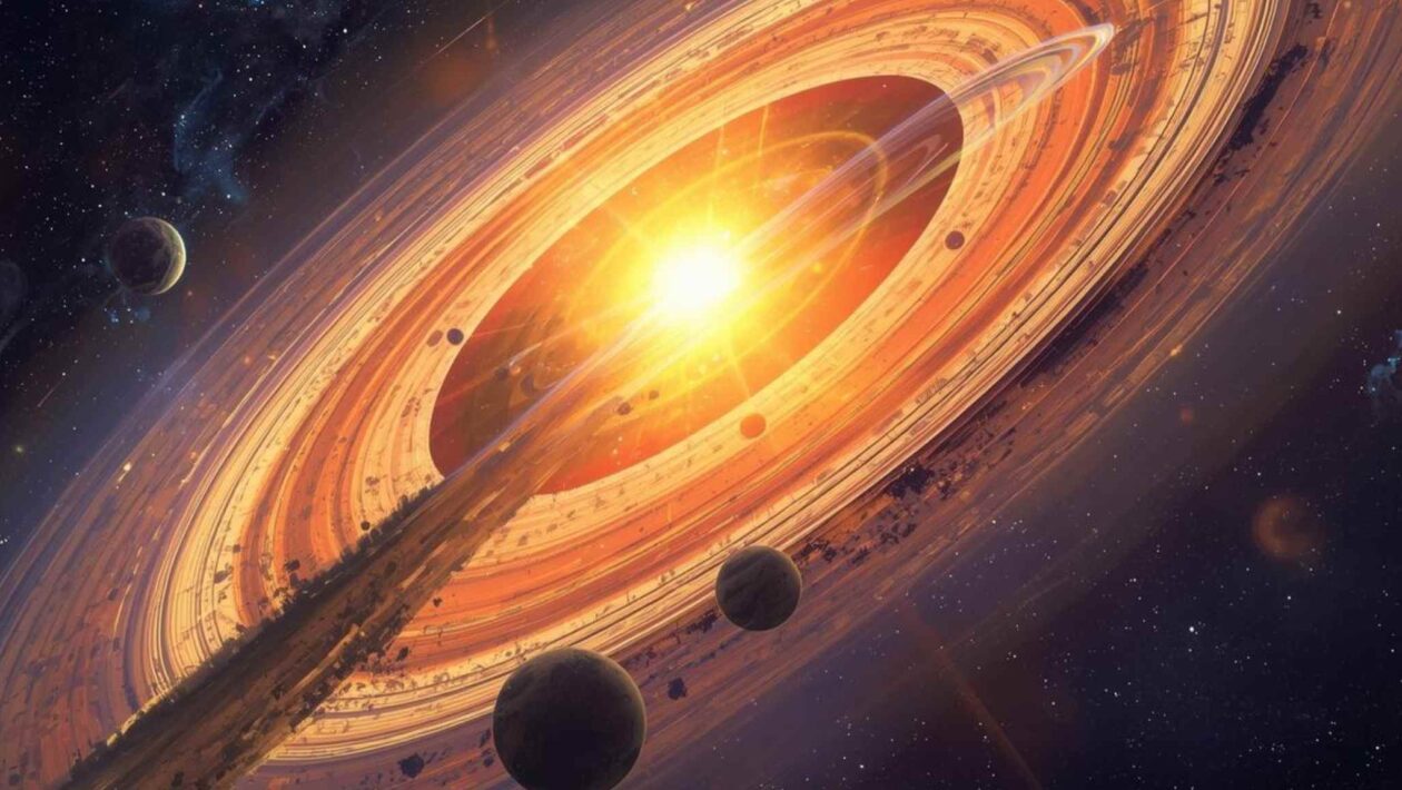 ALMA revela discos protoestelares com sinais de planetas em formação (Imagem: Gerada por IA/ Gemini)