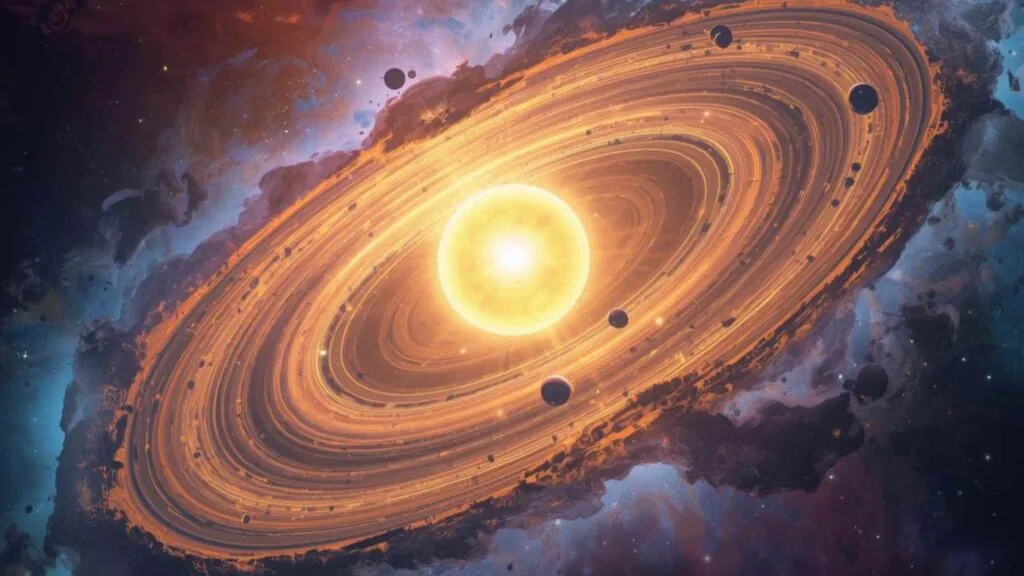 Planetas bebês podem surgir antes da estrela completar seu crescimento (Imagem: Gerada por IA/ Gemini)