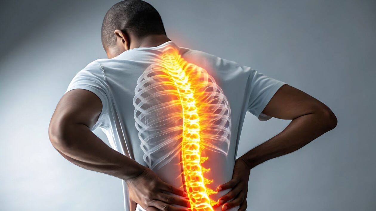 Travamento na coluna pode indicar hérnia de disco inicial. (Foto: Ninja Design via Canva)