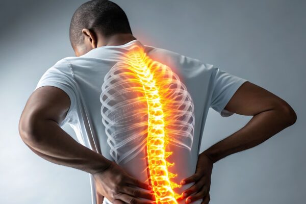 Travamento na coluna pode indicar hérnia de disco inicial. (Foto: Ninja Design via Canva)