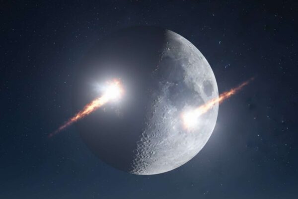 Dois clarões iluminam a Lua em apenas 48 horas (Imagem: Gerada por IA/ Gemini)