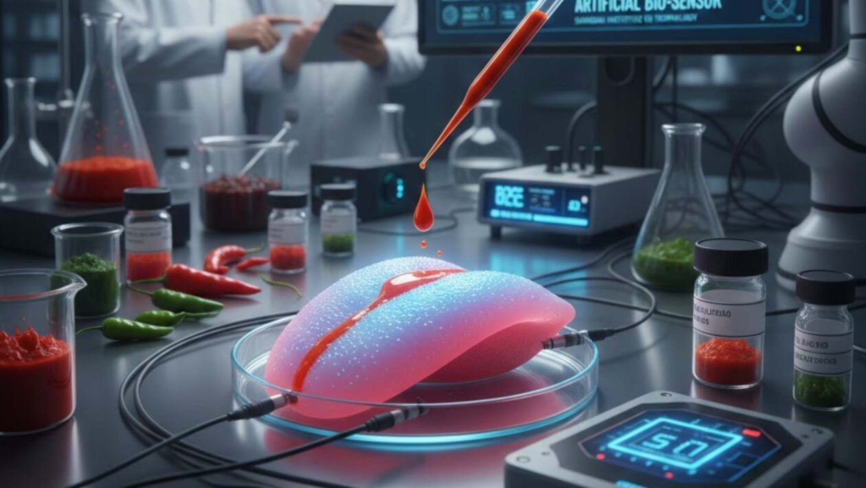 Língua artificial mede picância sem arriscar provadores humanos (Imagem: Gerada por IA/ Gemini)