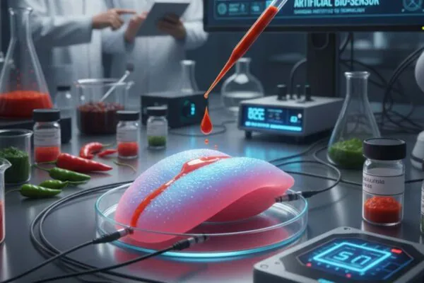 Língua artificial mede picância sem arriscar provadores humanos (Imagem: Gerada por IA/ Gemini)