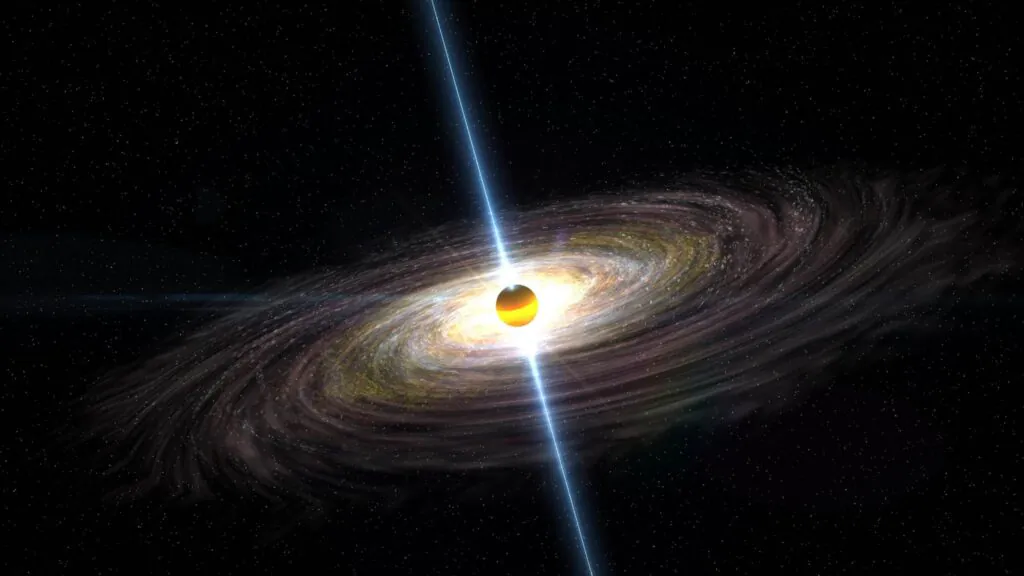 Erupção cósmica ilumina o universo a 10 bilhões de anos-luz (Imagem: NASA)