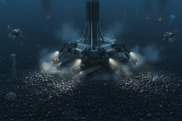 Resíduos da mineração profunda ameaçam a base da vida marinha (Imagem: Gerada por IA/ Gemini)