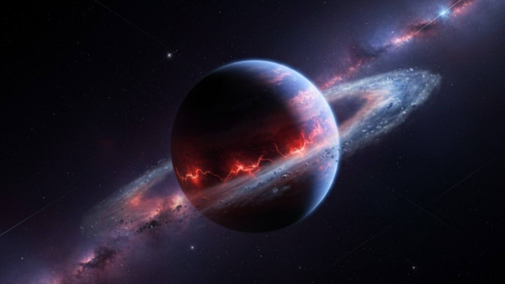 Planeta errante surpreende ao crescer em ritmo típico de estrelas jovens (Imagem: Gerada por IA/ Gemini)