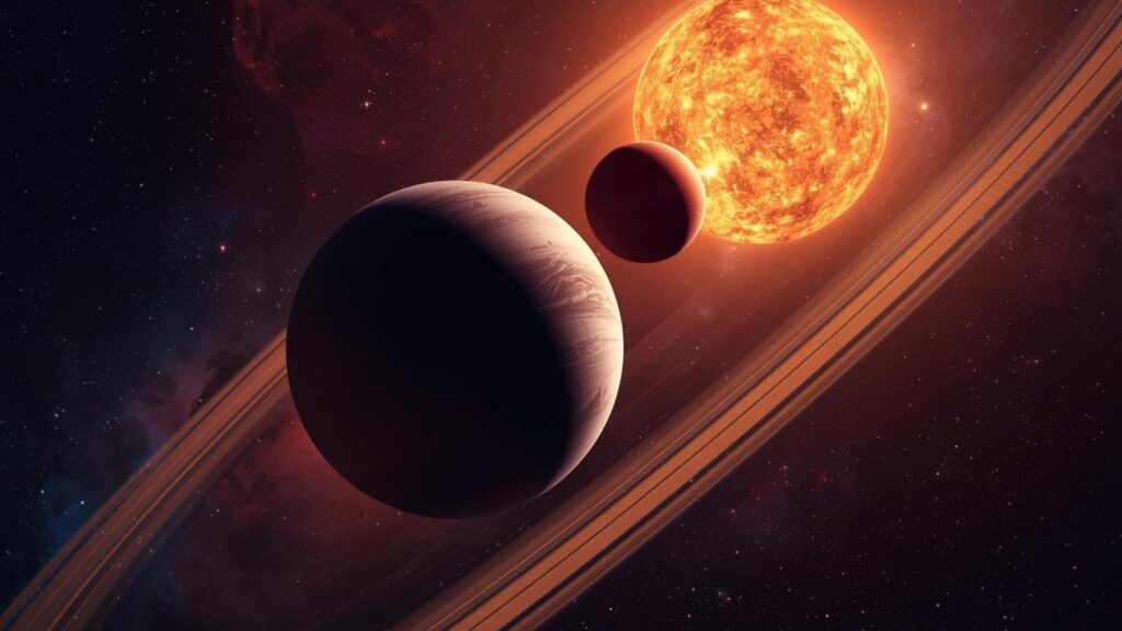 Estudo revela estabilidade ideal em Eta Cassiopeiae para mundos rochosos (Imagem: Gerada por IA/ Canva)
