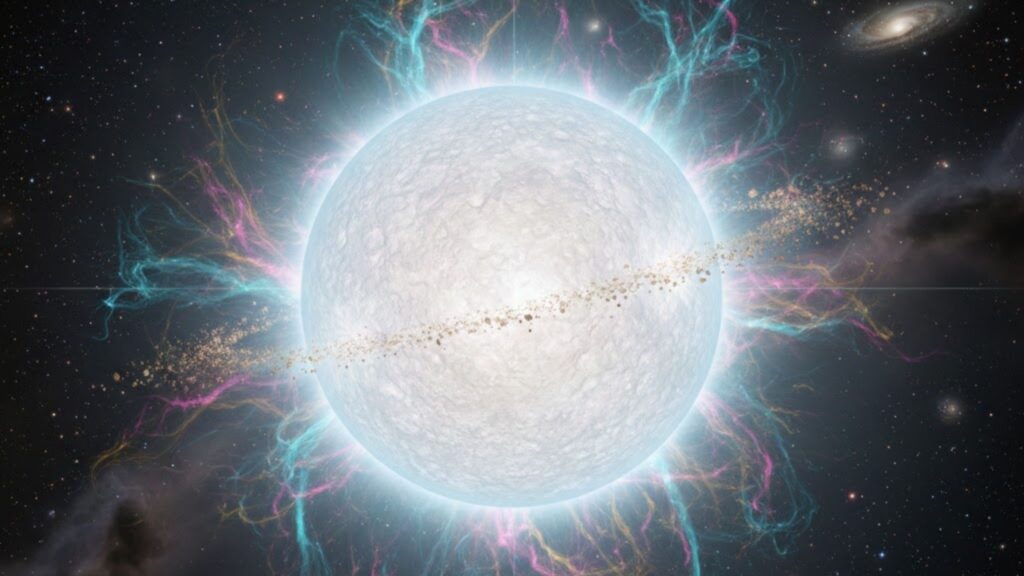 Polarização inédita expõe região interna invisível de EX Hydrae (Imagem: Gerada por IA/ Gemini)

