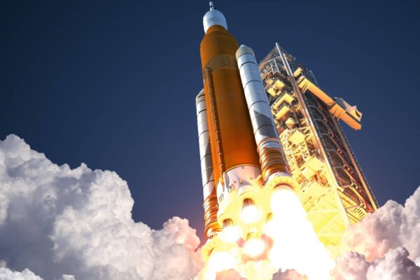 Foguetes usam milhões de litros de água para proteger a decolagem. (Imagem: Getty Images/ Canva Pro)