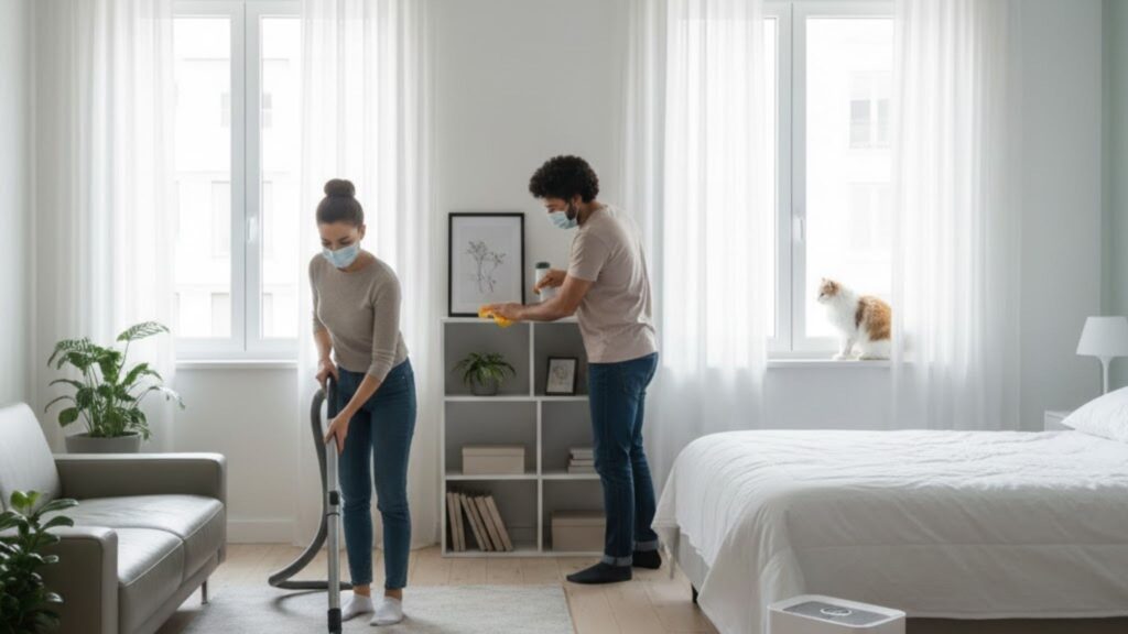 Ambientes limpos reduzem crises respiratórias. (Foto: Gerada por IA via Gemini)