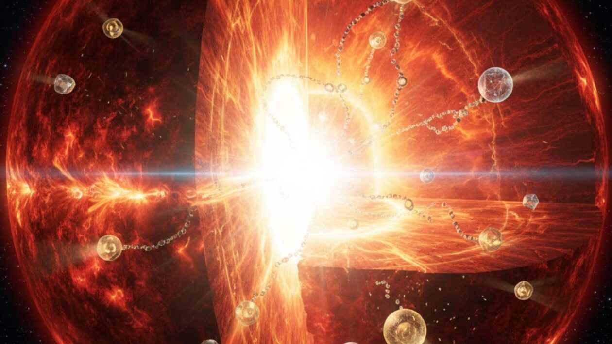 Processo i revela rota estelar oculta na criação de elementos pesados. (Imagem: Gerada por IA/ Gemini)