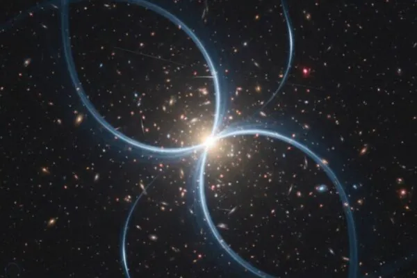 Quasares-lentes revelam galáxias ocultas com precisão inédita. (Imagem: Gerada por IA/ Gemini)