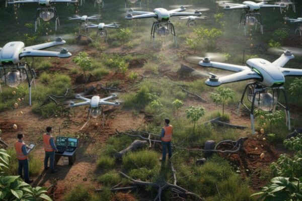 Re.green usa IA e drones para reflorestar Amazônia e Mata Atlântica. (Imagem: Gerada por IA/ Gemini)