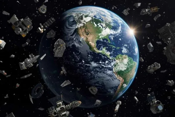 Risco de colisão une EUA e China em cooperação inédita no espaço (Imagem: Gerada por IA/ Canva Pro)